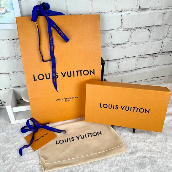 Louis Vuitton Dust Bag, Box, shopping bag, gift card set for LONG WALLET NICE! - Picture 1 of 7